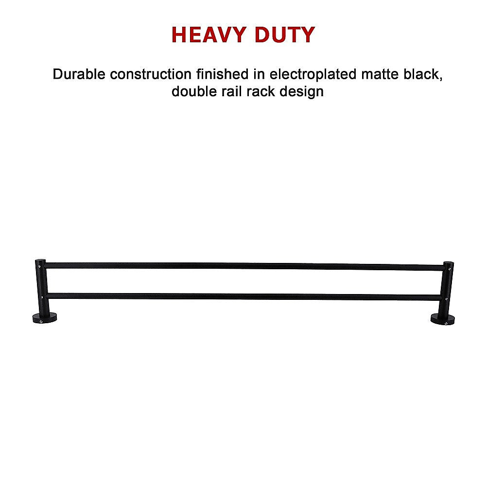 Single Classic Towel Bar Rail Bathroom Electroplated Matte Black Finish