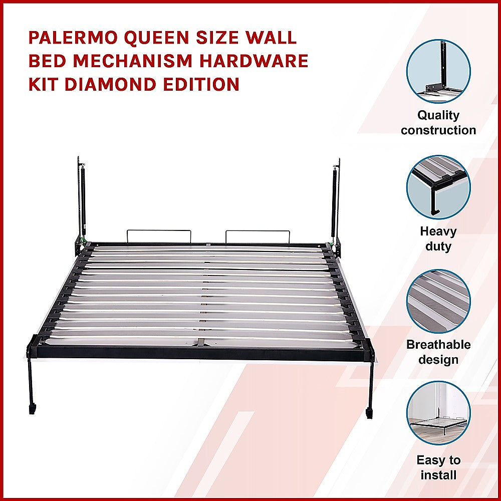 Palermo Queen Size Wall Bed Mechanism Hardware Kit Diamond Edition