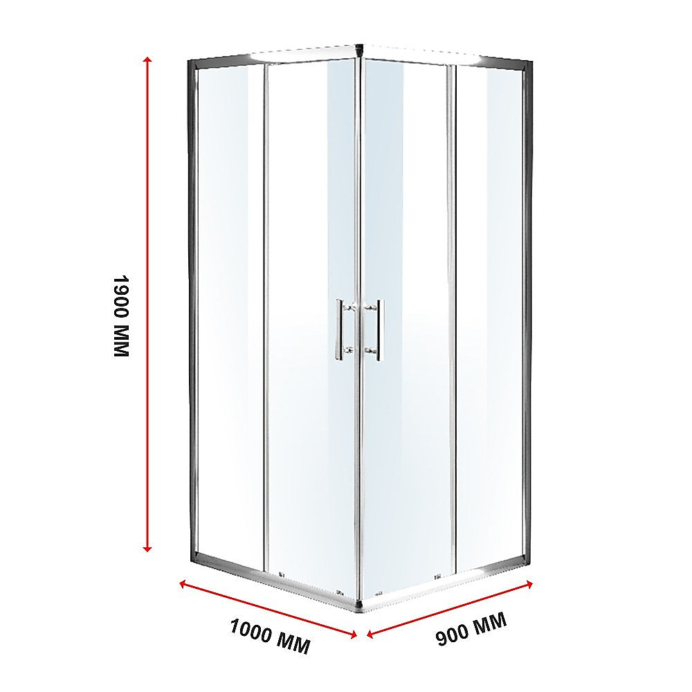 1000 x 900mm Sliding Door Nano Safety Glass Shower Screen By Della Francesca