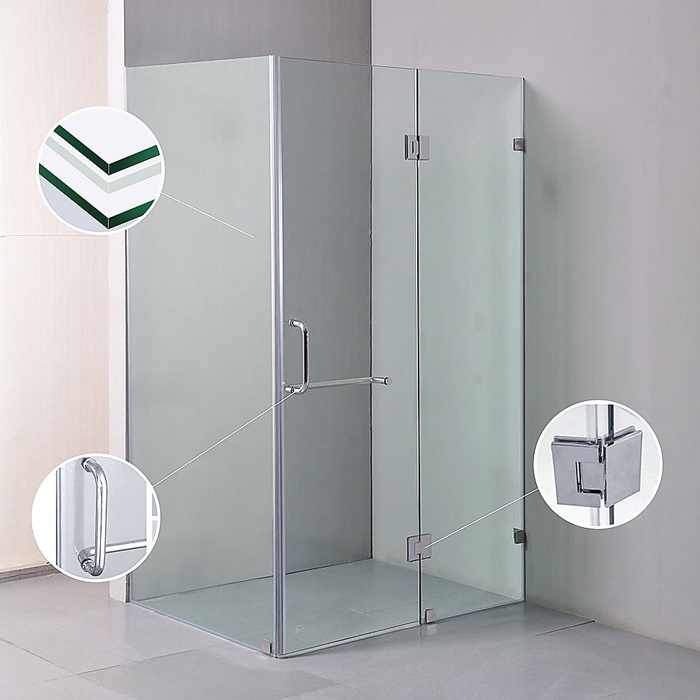 1000 x 900mm Frameless 10mm Glass Shower Screen By Della Francesca