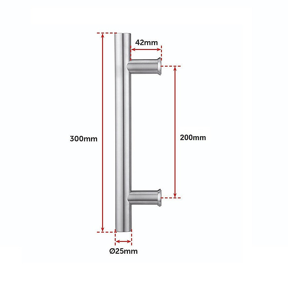 Round 300mm Push Pull Stainless Steel Door Handle Entrance Entry Shower Glass