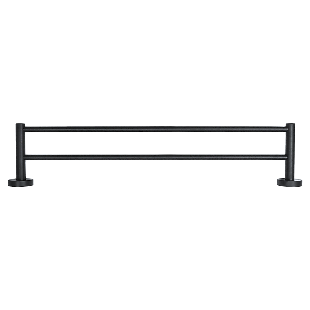 Single Classic Towel Bar Rail Bathroom Electroplated Matte Black Finish