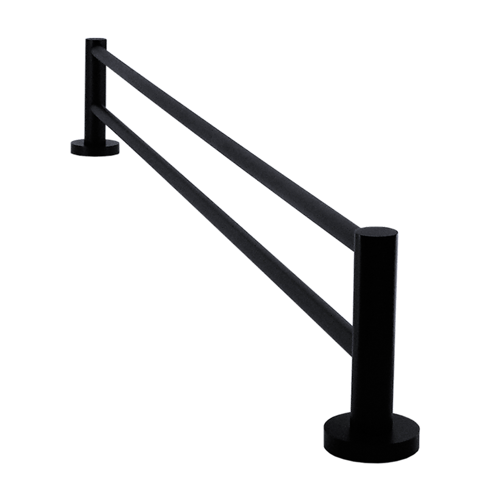 Single Classic Towel Bar Rail Bathroom Electroplated Matte Black Finish