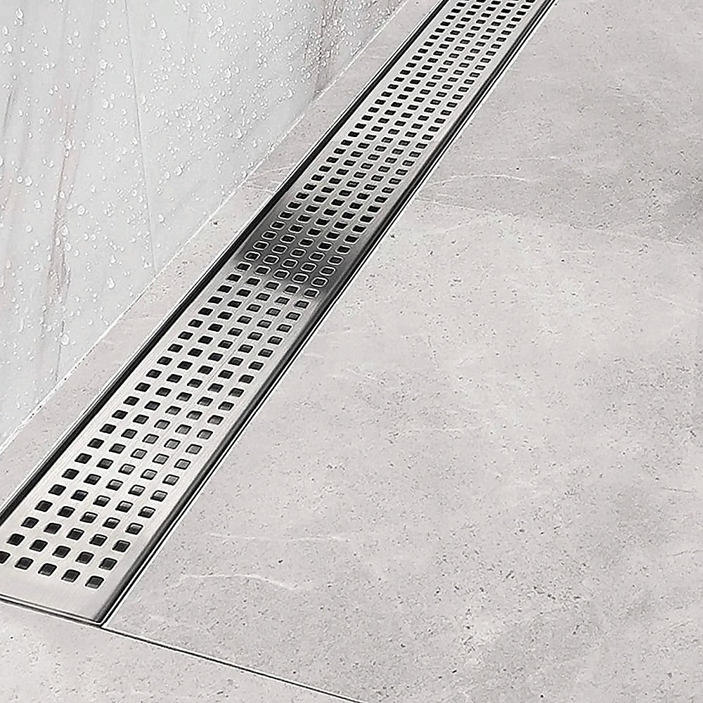 1200mm Tile Insert Bathroom Shower Stainless Steel Grate Drain w/Centre outlet Floor Waste