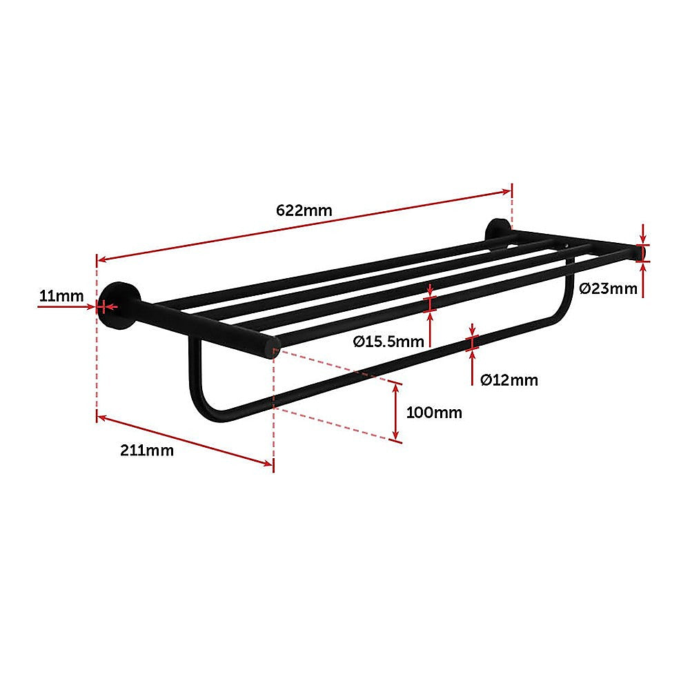 Classic Towel Bar Rail Bathroom Matte Black Finish