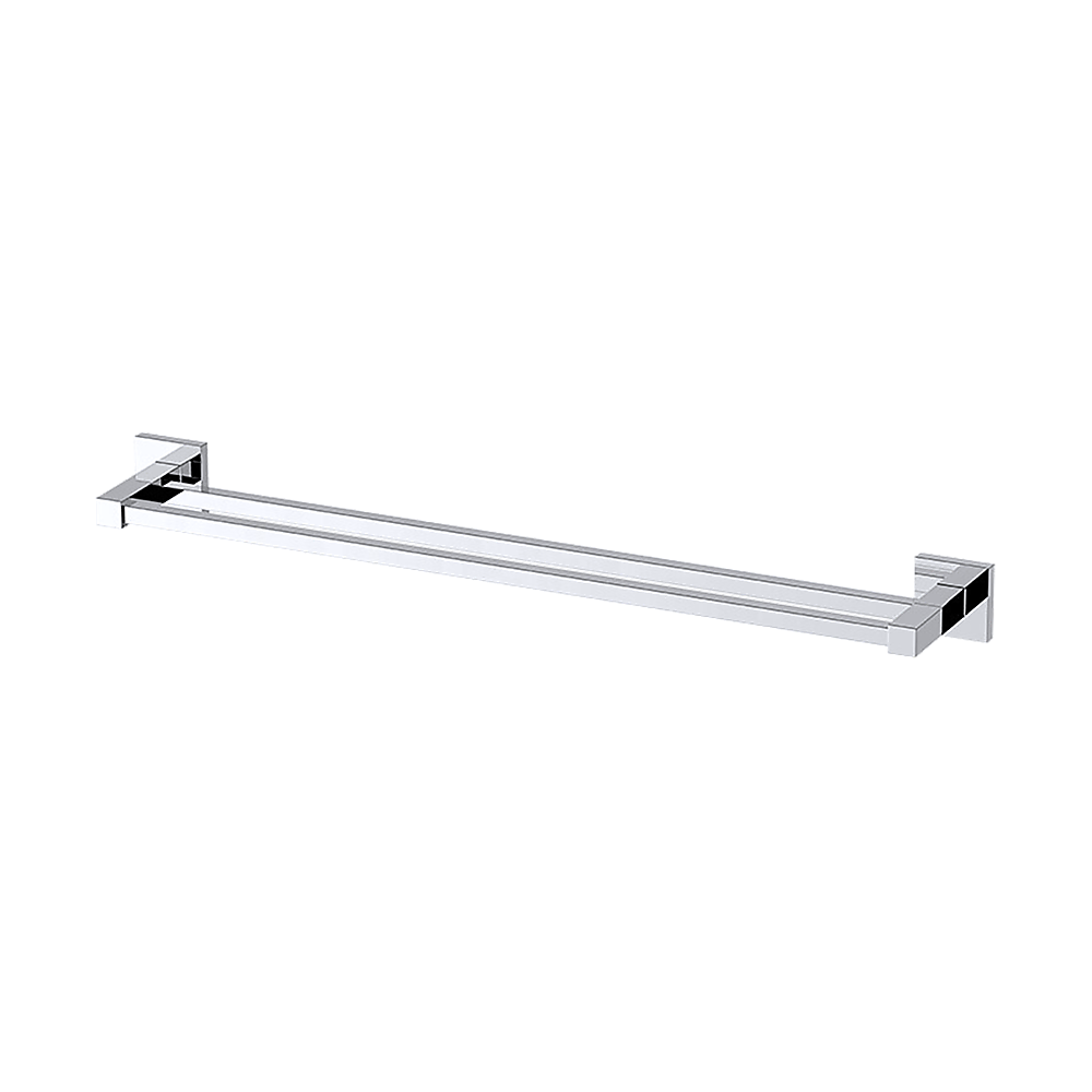 Double Classic Chrome Towel Bar Rail Bathroom