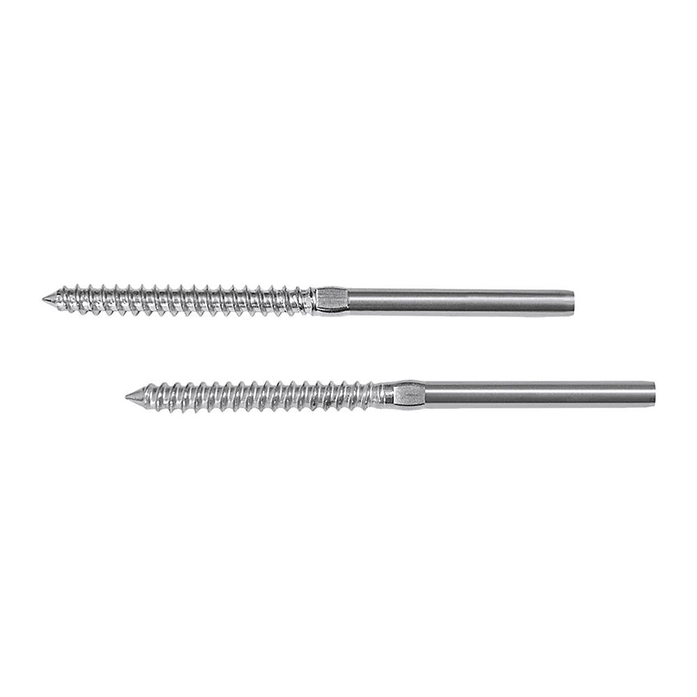 Stainless Steel DIY Rope Balustrade Kit 3.2mm Swage 2 x Lag Screw Term - 10 pack