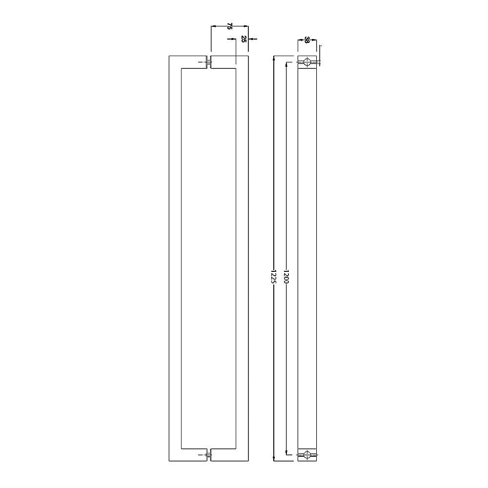 Entrance Door Pull Handle Brushed satin 1200mm