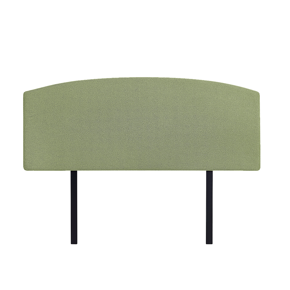 Linen Fabric Queen Bed Curved Headboard Bedhead - Olive Green