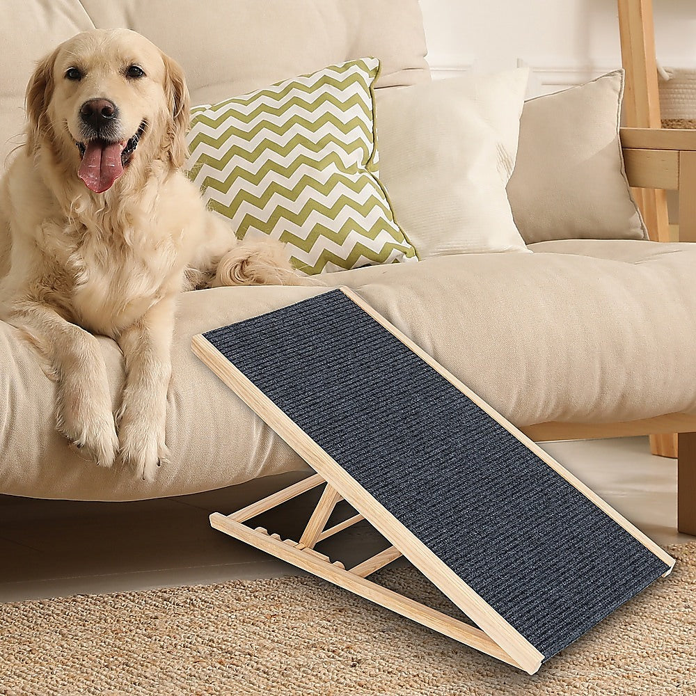 Foldable Dog Pet Ramp Adjustable Height Dogs Stairs for Bed Sofa Car 100cm