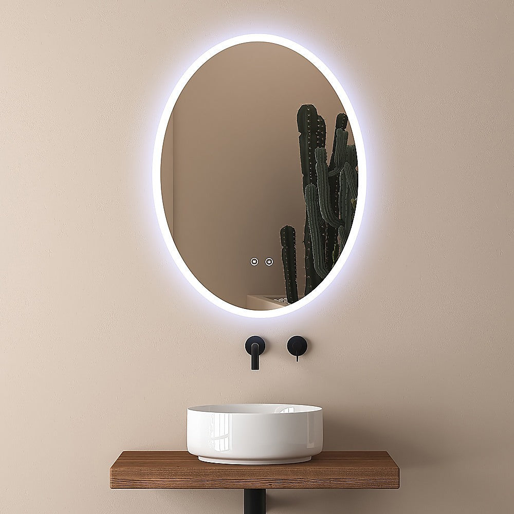 Oval Mirror LED Anti-Fog Illuminated Bathroom Living Room