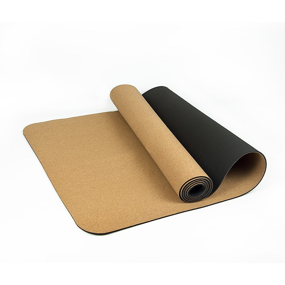 Cork TPE Yoga Mat Sports Exercise Fitness Gym Pilates