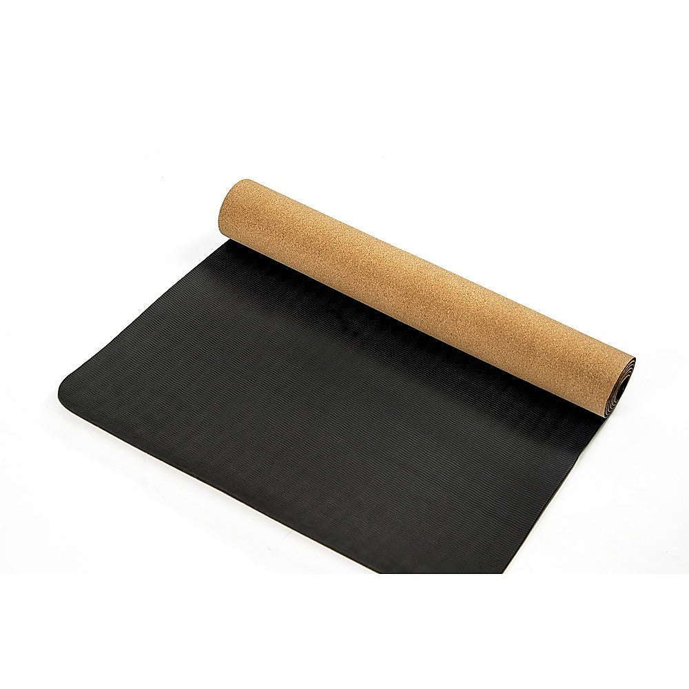 Cork TPE Yoga Mat Sports Exercise Fitness Gym Pilates