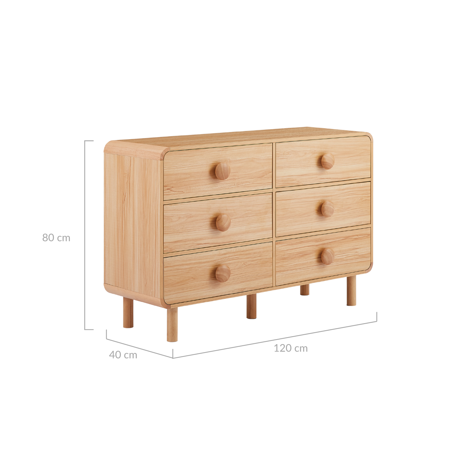 Spencer 6 Chest of Drawers in Natural