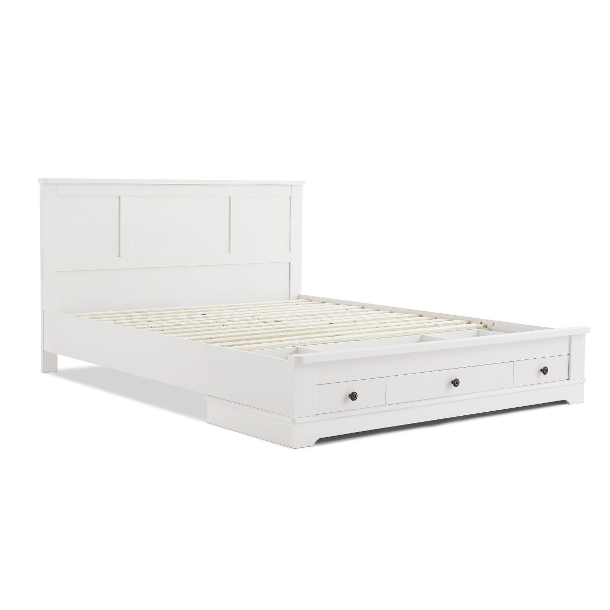 Margaux White Coastal Lifestyle Bedframe with Storage Drawers King