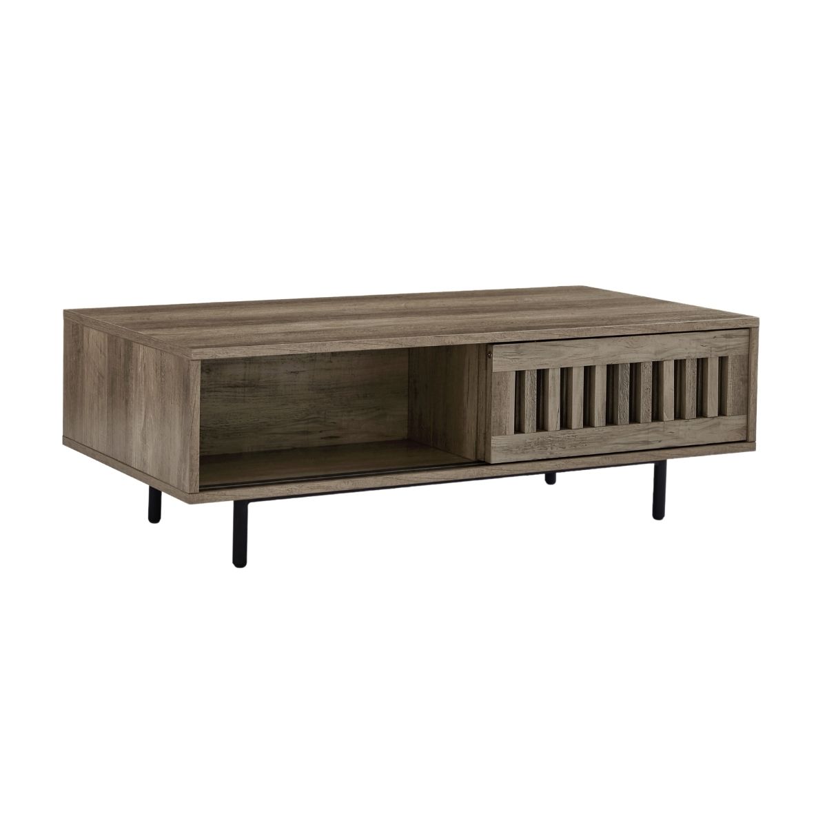 Nathan Mid-century Modern Dark Coffee Table with Storage