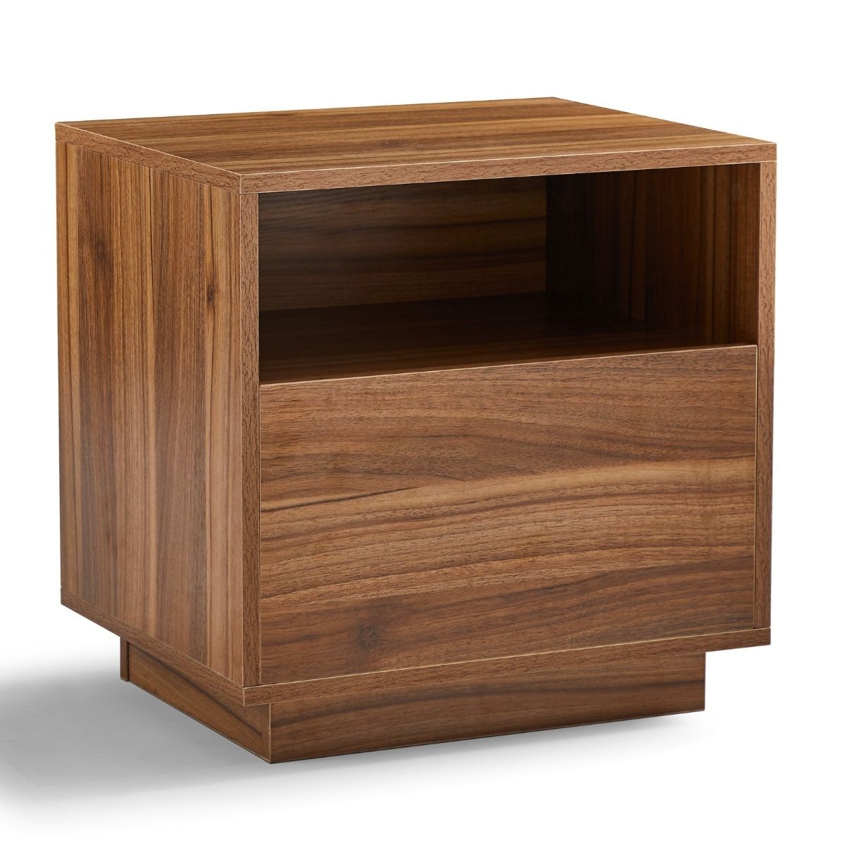 Nola Japandi Style Bedside Table in Walnut