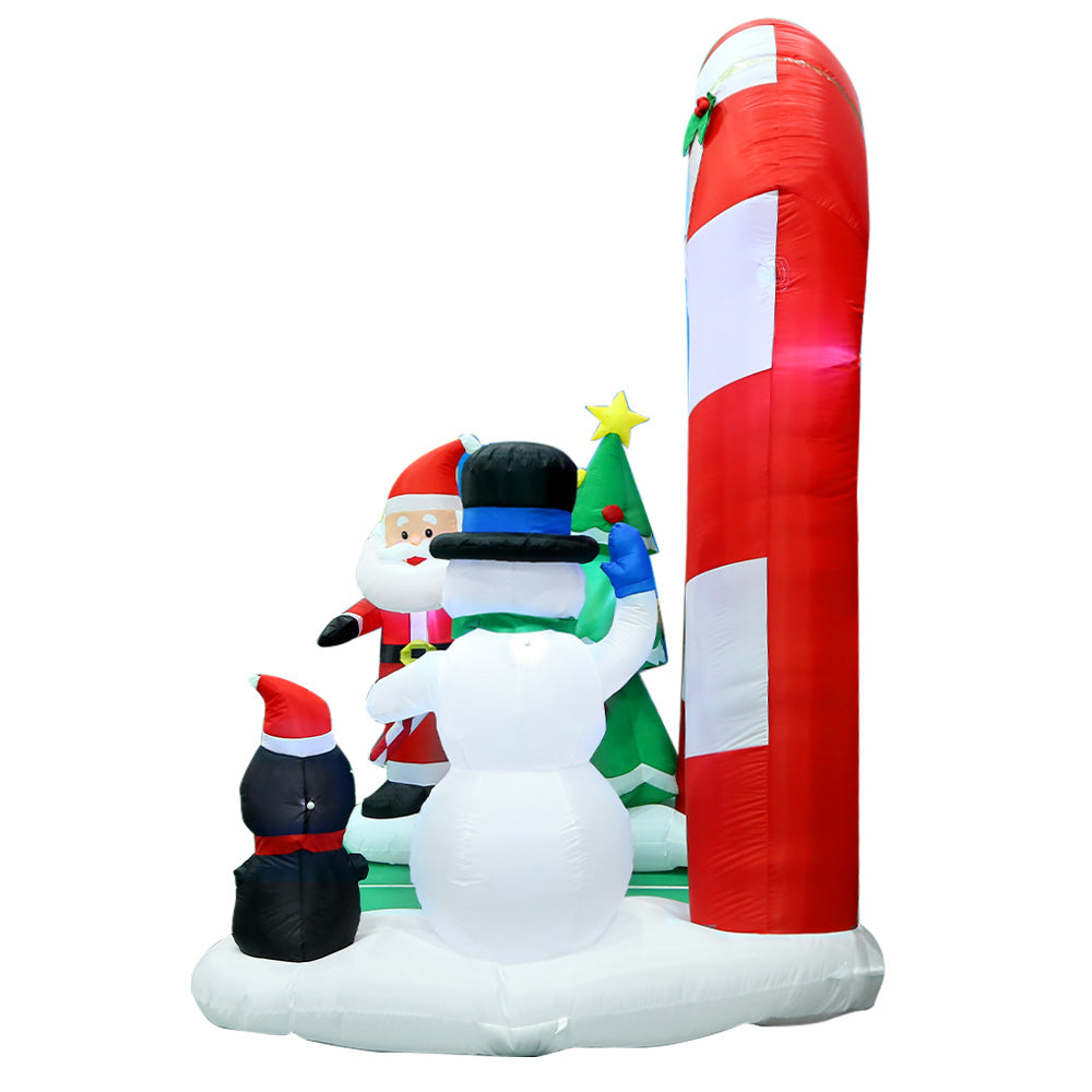 Jingle Jollys 3M Christmas Inflatable Archway with Santa Xmas Decor LED