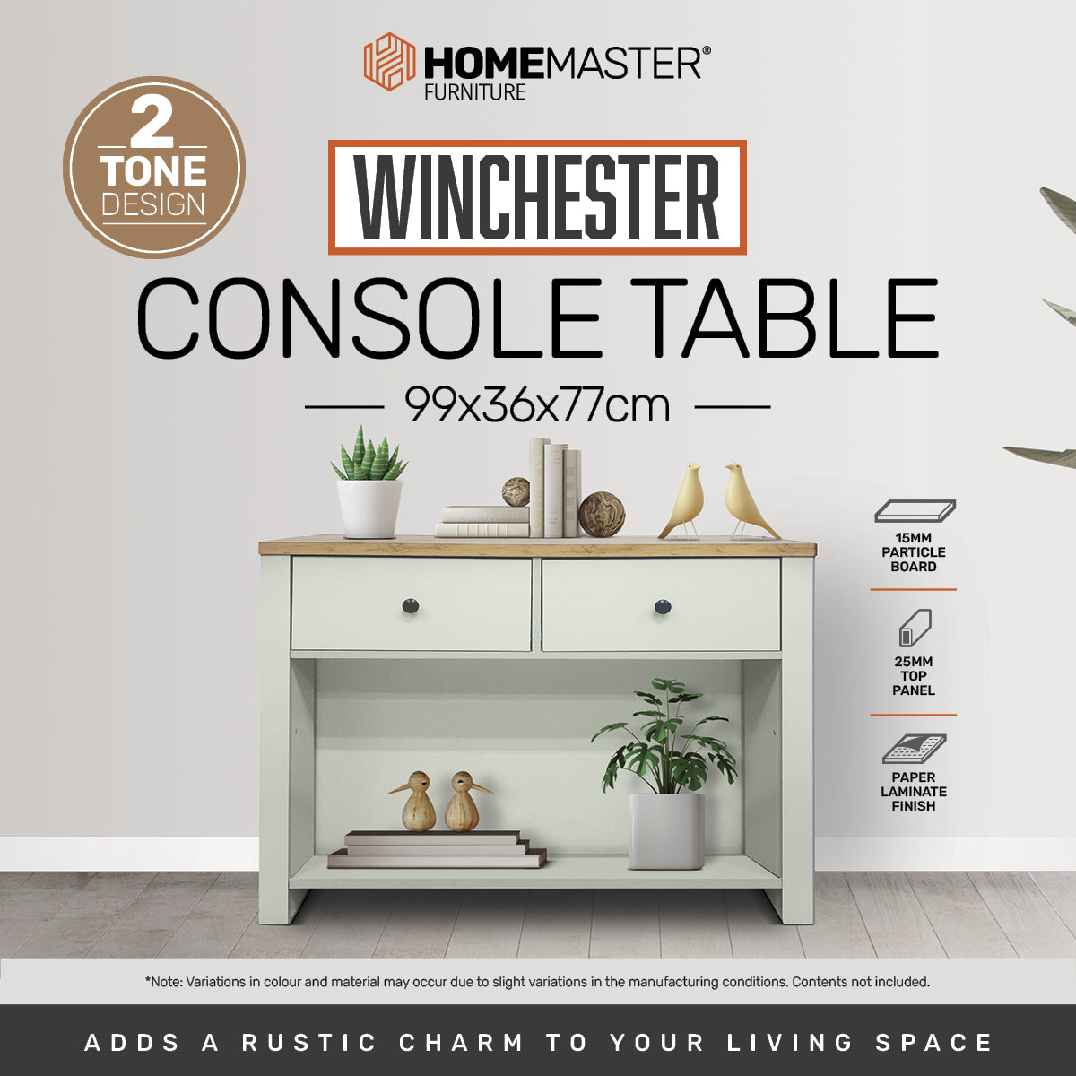 Home Master Winchester Two Tone Console Table Stylish Flawless Design 99cm