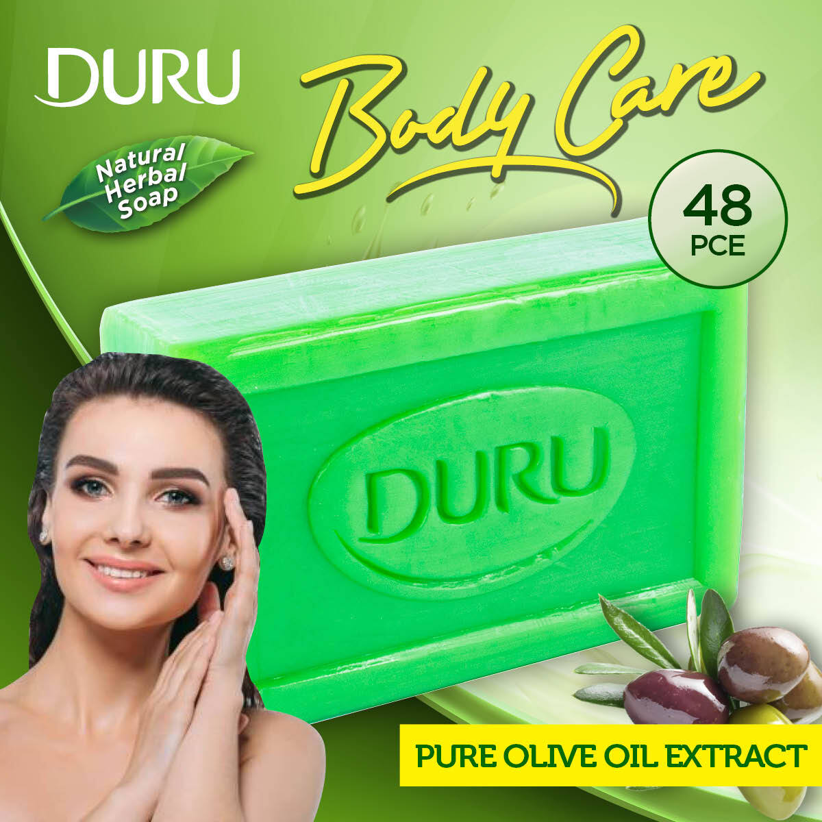 48 Pack Duru Nourish Body Soap 150g Natural Olive Oil