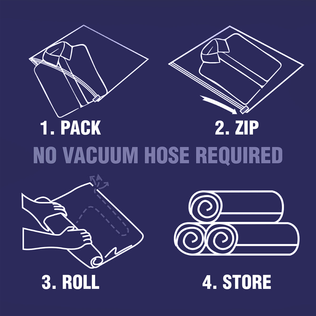 Home Master 24PCE Vacuum Storage Bags Small Re-Usable Space Saver 60 x 40cm